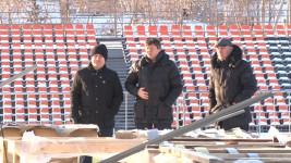 Капитальный ремонт спортпавильона на стадионе "Юность" продолжается