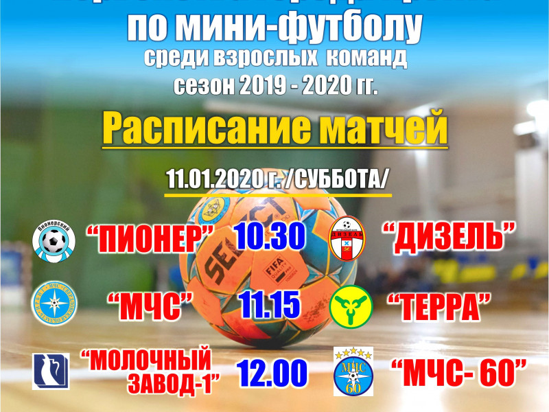 4 тур Первенства города Ирбита по мини-футболу среди взрослых команд сезон 2019-2020 гг.