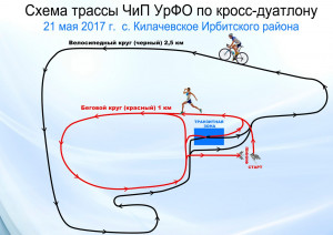Схема трассы ЧиП УрФО по кросс-дуатлону